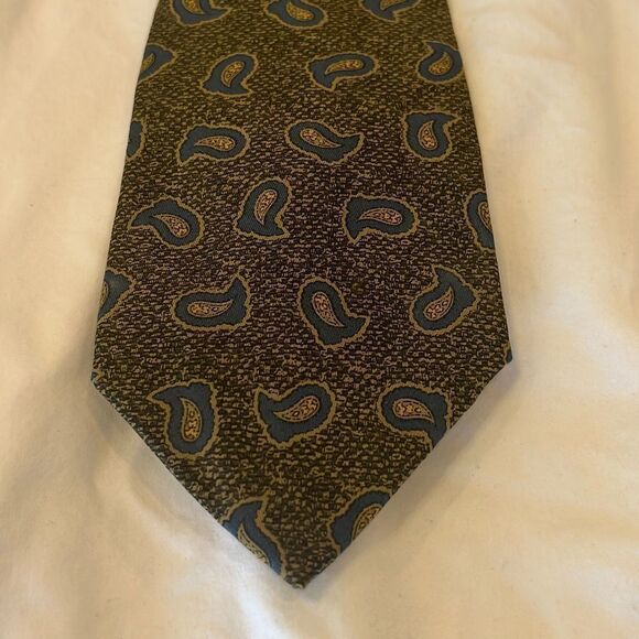 Hathaway Men’s Tie - 100% Silk - green/blue - Picture 2 of 7